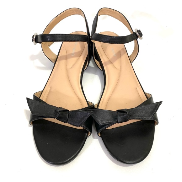 Easy Spirit Flat Ankle Strap Black Sandals 9.5 M Open Toe Bow Round Toe - Picture 2 of 12
